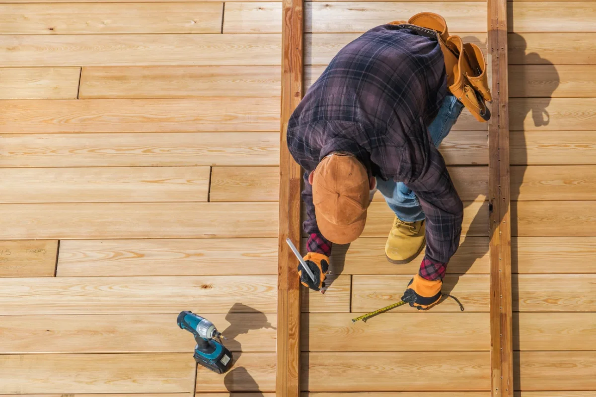 About us skilled team at Deck Builders Palmerston North Craftsman working on timber frame shows the about us values of Deck Builders Palmerston North.